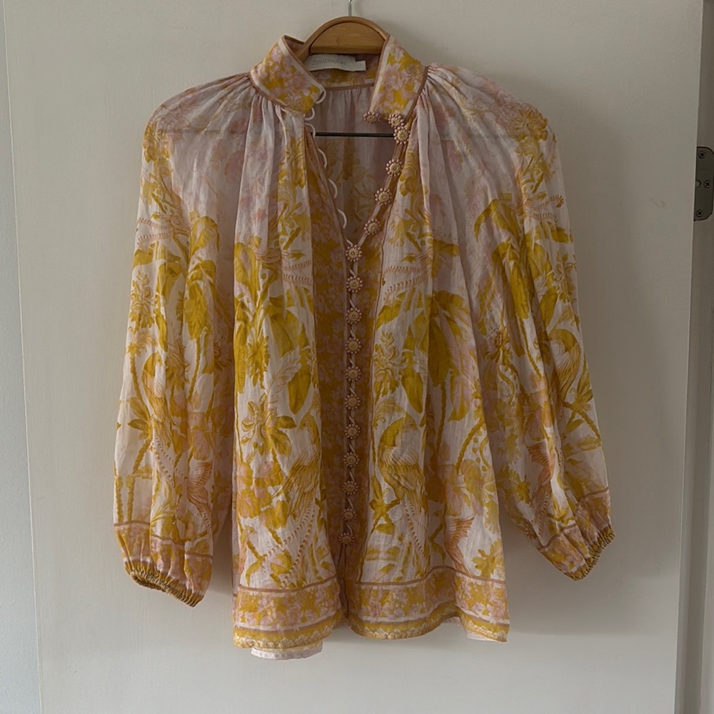 Floral Yellow and Pink Women's Top